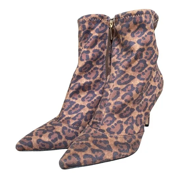 Jessica Simpson Alliye Leopard Print Ankle Boot size 7.5‎ NWOT