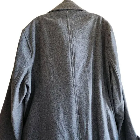 J.Ferrar men's 2XL plus size wool double breasted coat grey high neck vest