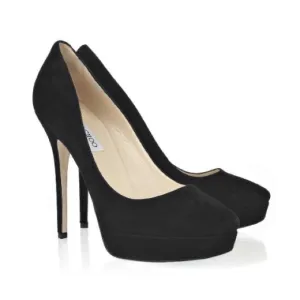 Jimmy Choo black suede platform pumps 38.5