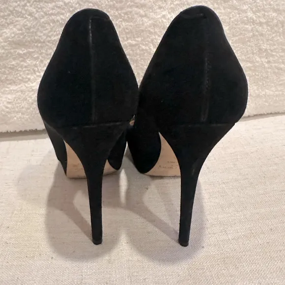 Jimmy Choo black suede platform pumps 38.5