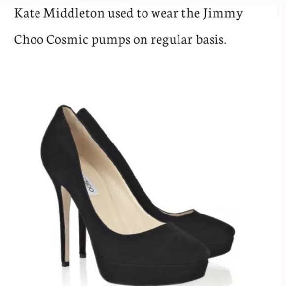 Jimmy Choo black suede platform pumps 38.5