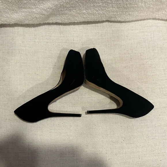 Jimmy Choo black suede platform pumps 38.5
