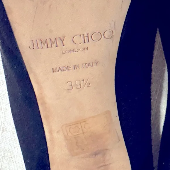 Jimmy Choo black suede platform pumps 38.5