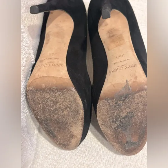 Jimmy Choo black suede platform pumps 38.5