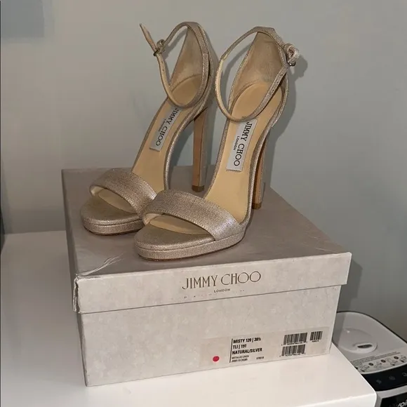 Jimmy Choo Champagne Natural Nude High Heel Sandals