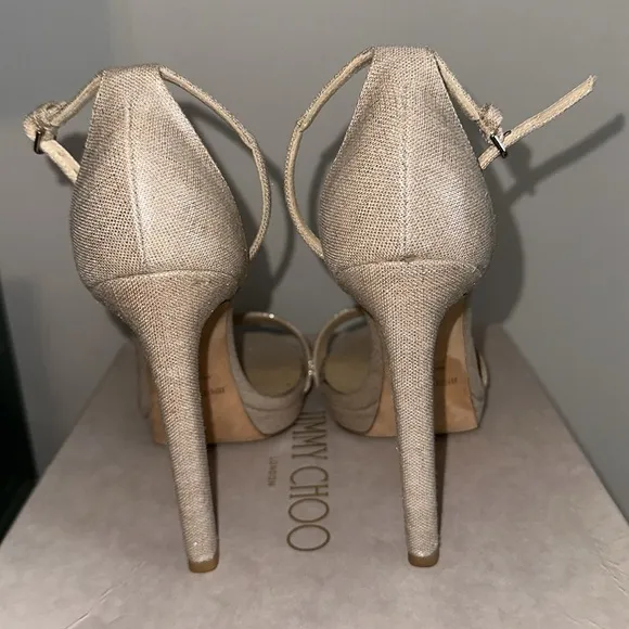Jimmy Choo Champagne Natural Nude High Heel Sandals