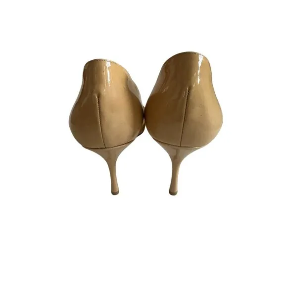 JIMMY CHOO Logan 85MM Nude Patent Leather D’Orsay Heels Size 42 NEW without box