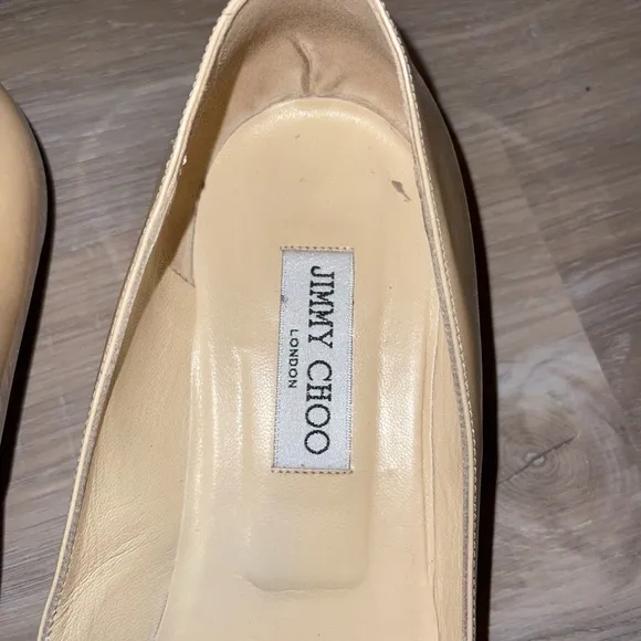 Jimmy Choo  London flat patent cream shoes