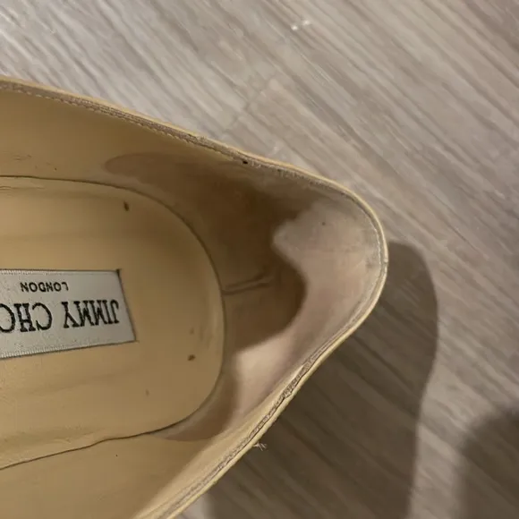 Jimmy Choo  London flat patent cream shoes