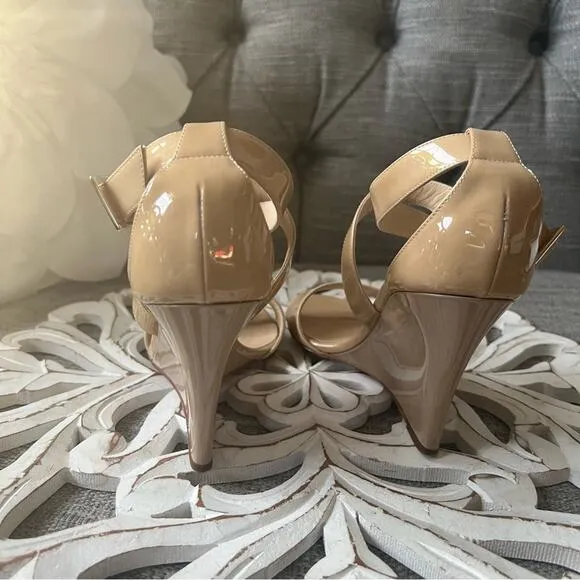 Jimmy Choo Patent Leather Wedge Heel Sandals Shoes Women’s 36 US 6