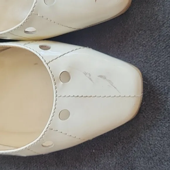 Jimmy Choo White Patent Leather Flats Shoes Size 38.5 (8.5)