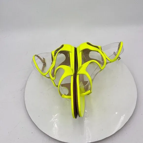 Jimmy Choo Women Size EU 39 US 9 Shocking Yellow Patent Leather Gladiator Shoes