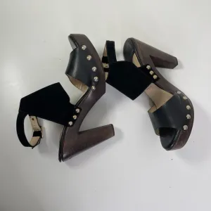 Jimmy Choo Women's Black Suede Leather Ultima Platform Studded Heels EU Size 41