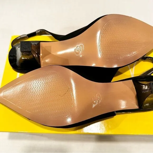 Joan &amp; David Luxe CJDameka Slingback Pump Women's 9 Black Fabric‎ Upper NEW