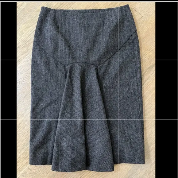 JOHN GALLIANO of DIOR Gray Herringbone Skirt