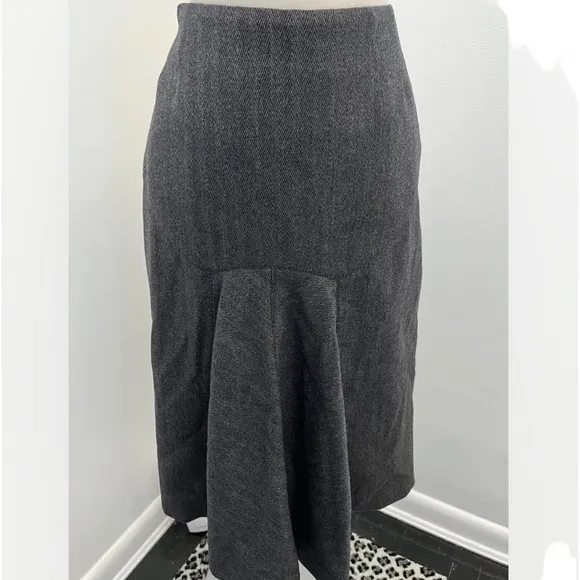 JOHN GALLIANO of DIOR Gray Herringbone Skirt