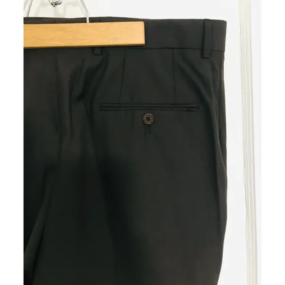 John Varvatos Dress Pants Mens Size 33 Wool Blend Slacks Trousers Mocha Charcoal