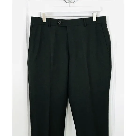 John Varvatos Dress Pants Mens Size 33 Wool Blend Slacks Trousers Mocha Charcoal