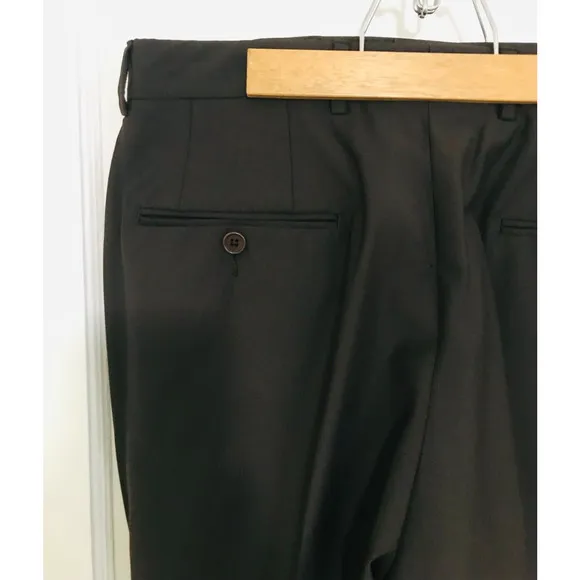John Varvatos Dress Pants Mens Size 33 Wool Blend Slacks Trousers Mocha Charcoal
