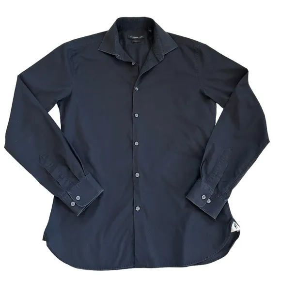 John Varvatos Men's Slim Fit Dress Shirt Black Size 15.5 /S/M