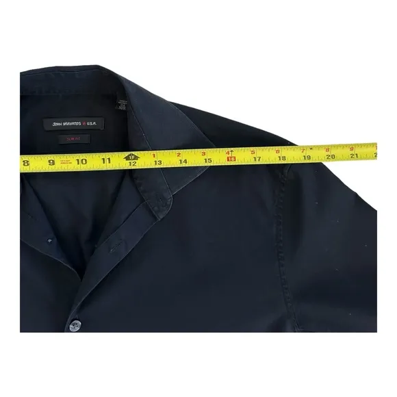 John Varvatos Men's Slim Fit Dress Shirt Black Size 15.5 /S/M