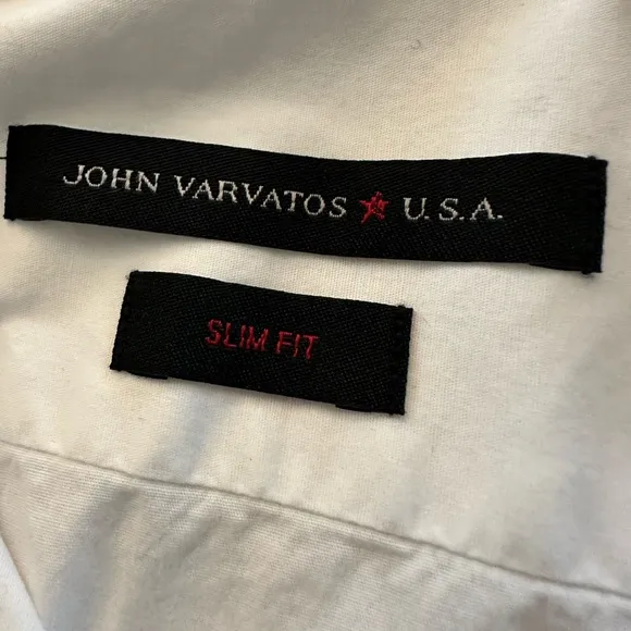 John Varvatos Slim Fit White Dress Shirt 15.5