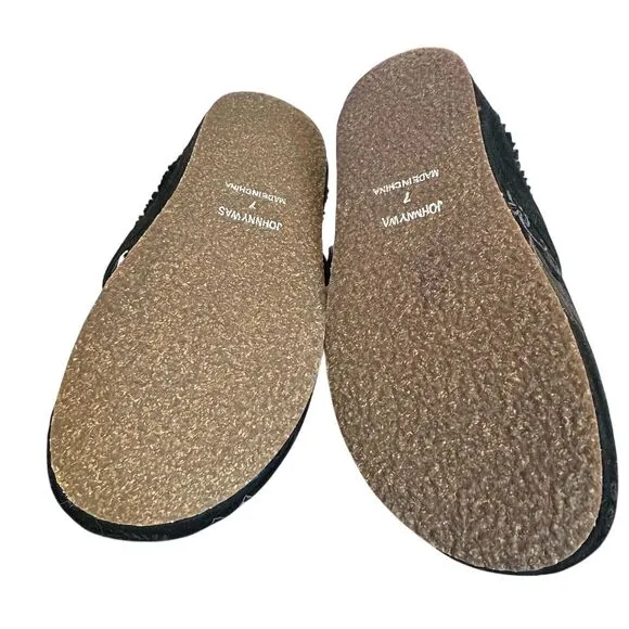 Johnny Was Women's Bluma Sherpa Slip-On Shoes Black Size 7 Casual
