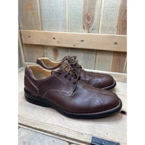 Johnston &amp; Murphy Mens 9.5M Brown Leather Dress Shoes Sheepskin Insole