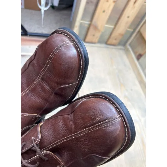 Johnston &amp; Murphy Mens 9.5M Brown Leather Dress Shoes Sheepskin Insole