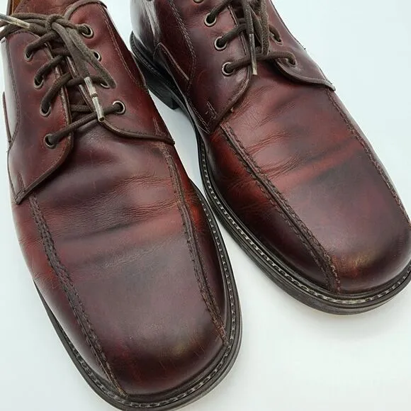 Johnston &amp; Murphy Mens 9M Brown Oxford Dress Shoes Lace Up Leather 20-7110