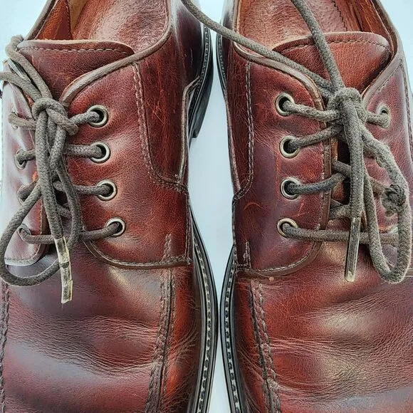 Johnston &amp; Murphy Mens 9M Brown Oxford Dress Shoes Lace Up Leather 20-7110