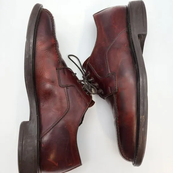 Johnston &amp; Murphy Mens 9M Brown Oxford Dress Shoes Lace Up Leather 20-7110