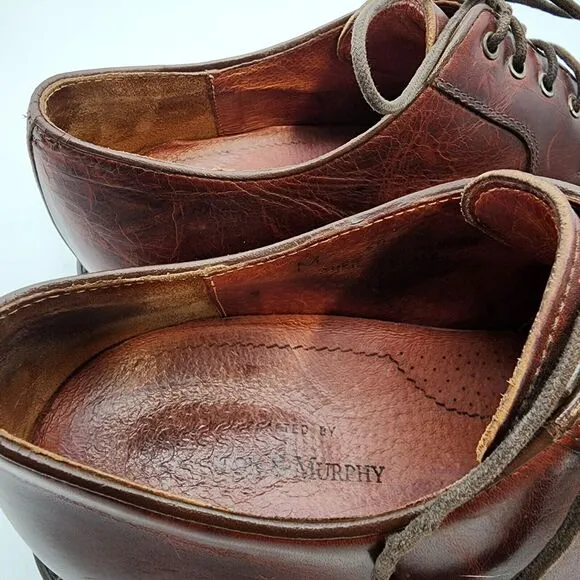 Johnston &amp; Murphy Mens 9M Brown Oxford Dress Shoes Lace Up Leather 20-7110