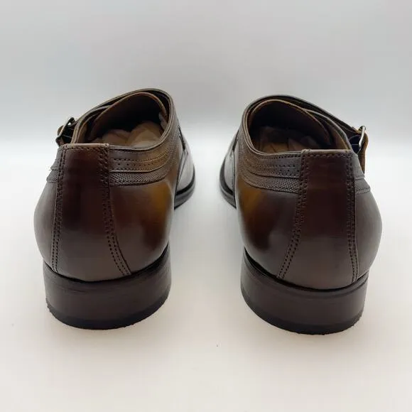 Johnston &amp; Murphy Mens Danridge Dress Shoes US 13 Brown Double Monk Leather NIB