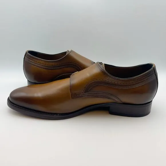 Johnston &amp; Murphy Mens Danridge Dress Shoes US 13 Brown Double Monk Leather NIB
