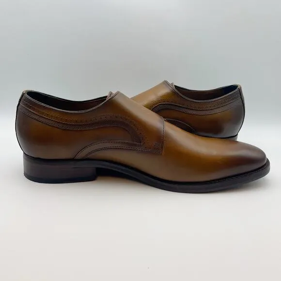 Johnston &amp; Murphy Mens Danridge Dress Shoes US 13 Brown Double Monk Leather NIB