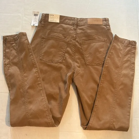 Joie 26 Jeans The High Rise Willa Park Skinny in Tiger’s Eye Tan pockets NWT