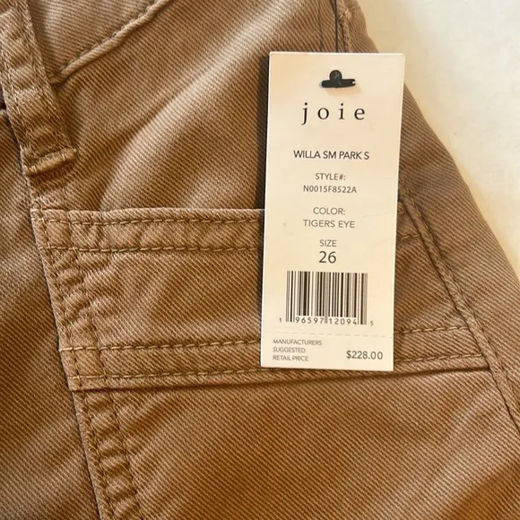 Joie 26 Jeans The High Rise Willa Park Skinny in Tiger’s Eye Tan pockets NWT