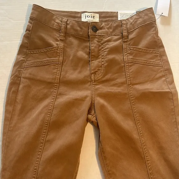 Joie 26 Jeans The High Rise Willa Park Skinny in Tiger’s Eye Tan pockets NWT