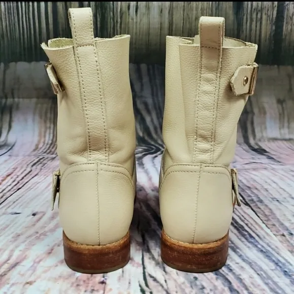 Joie Hoxton Leather Biker Moto Mid Calf Boots