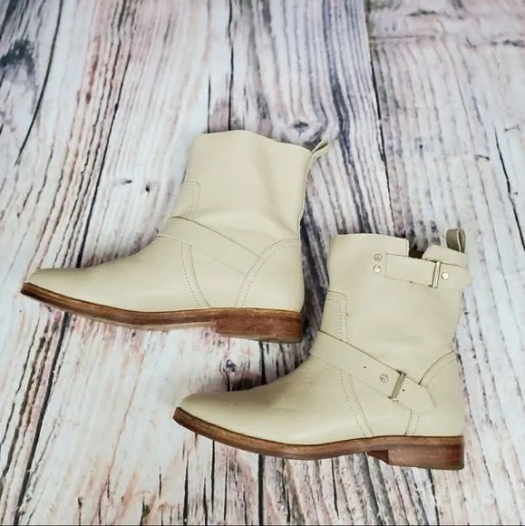 Joie Hoxton Leather Biker Moto Mid Calf Boots