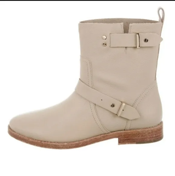 Joie Hoxton Leather Biker Moto Mid Calf Boots