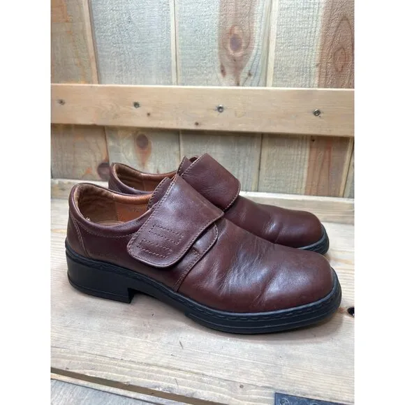 Josef Seibel EU42 US8.5-9 Mens Brown Casuak Smart Leather Shoes Hook Loop