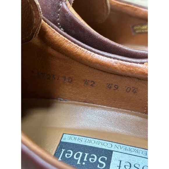 Josef Seibel EU42 US8.5-9 Mens Brown Casuak Smart Leather Shoes Hook Loop