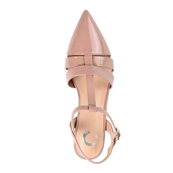 Journee Women's Jazlynn T Strap Kitten Heel Dress Pumps Light Pink Size 9 1/2