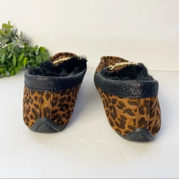 JUICY COUTURE Leopard Moccasin Slipper Faux Fur 7