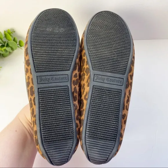 JUICY COUTURE Leopard Moccasin Slipper Faux Fur 7