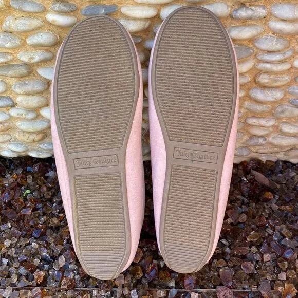 Juicy Couture Pink Fuzzy Moccasins/Slippers. Size 10. New!