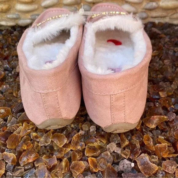 Juicy Couture Pink Fuzzy Moccasins/Slippers. Size 10. New!