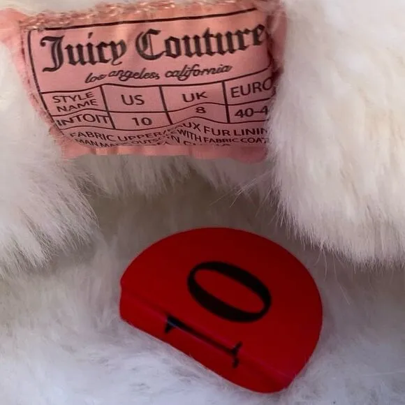 Juicy Couture Pink Fuzzy Moccasins/Slippers. Size 10. New!